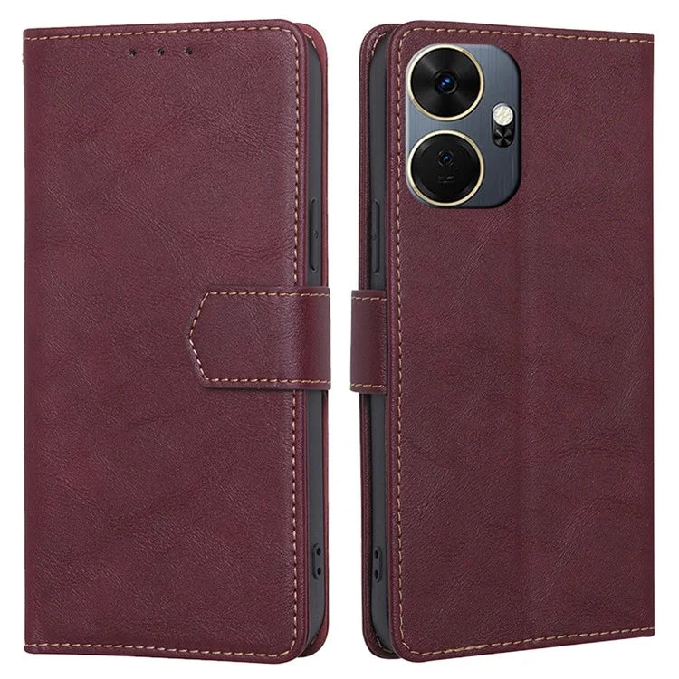 For itel P55+ Leather Case RFID Blocking Wallet Stand Phone Cover