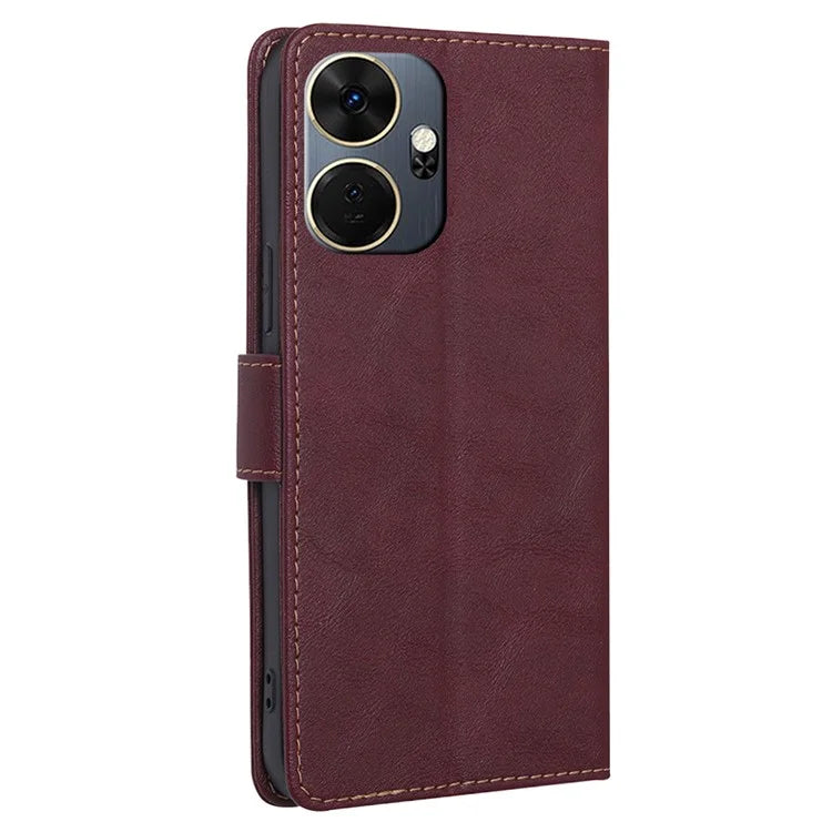 For itel P55+ Leather Case RFID Blocking Wallet Stand Phone Cover