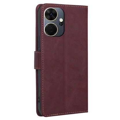 For itel P55+ Leather Case RFID Blocking Wallet Stand Phone Cover