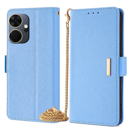 For itel P55+ Case with Chain Shoulder Strap Wallet Leather Phone Cover