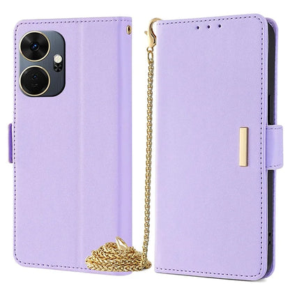 For itel P55+ Case with Chain Shoulder Strap Wallet Leather Phone Cover