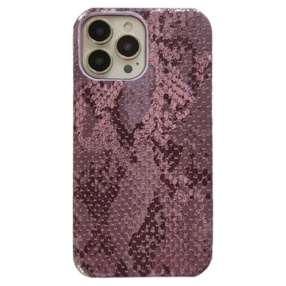 For iPhone 14 Pro Case Lacquered Snake Texture PU Leather+PC Shockproof Phone Cover