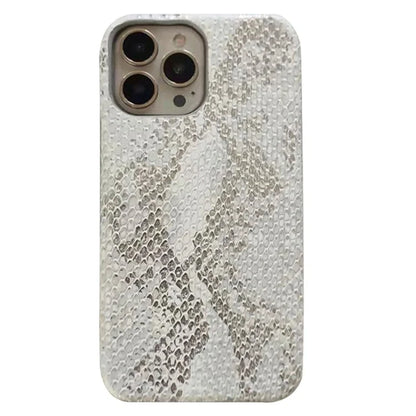 For iPhone 14 Pro Case Lacquered Snake Texture PU Leather+PC Shockproof Phone Cover