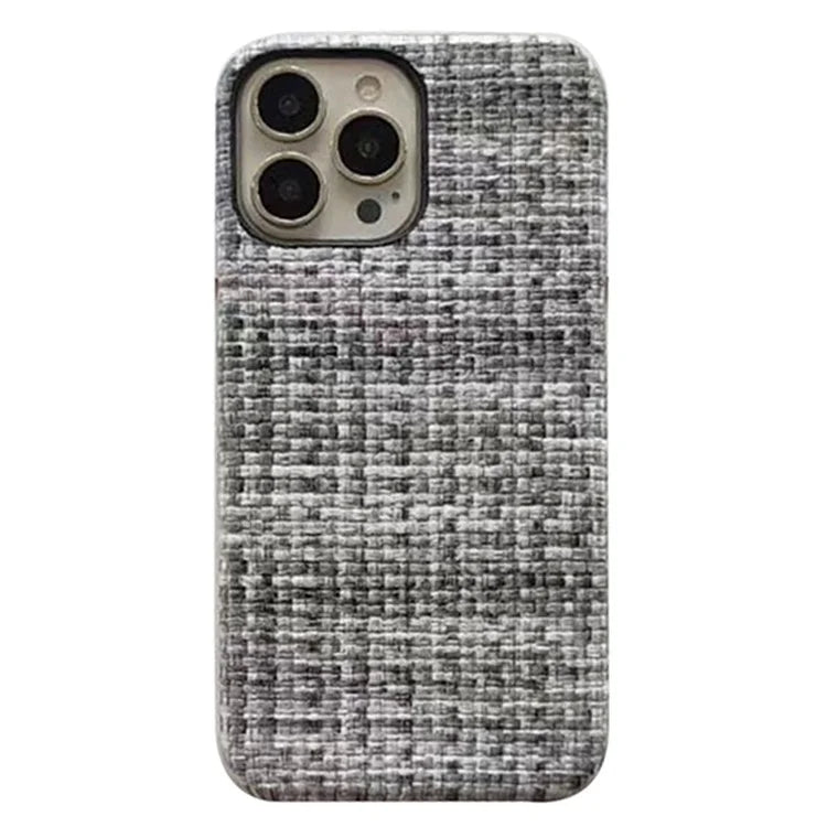 For iPhone 15 Pro Max Phone Shell Heat Dissipation PC+PU Leather Phone Case Straw Mat Texture