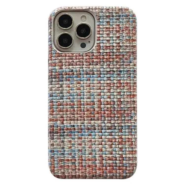 For iPhone 15 Pro Max Phone Shell Heat Dissipation PC+PU Leather Phone Case Straw Mat Texture