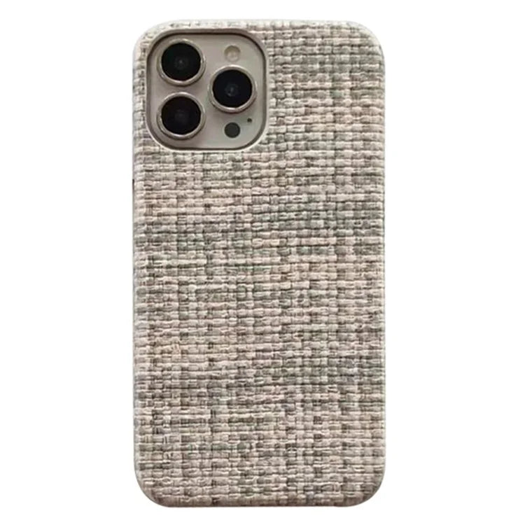 For iPhone 15 Pro Max Phone Shell Heat Dissipation PC+PU Leather Phone Case Straw Mat Texture
