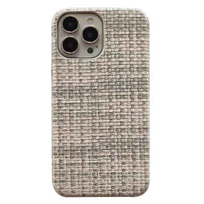 For iPhone 15 Pro Max Phone Shell Heat Dissipation PC+PU Leather Phone Case Straw Mat Texture