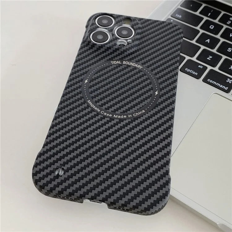 For iPhone 14 Pro Phone Case Slim-fit Frameless PC Phone Shell Compatible with MagSafe+Black