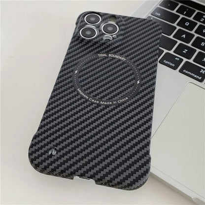 For iPhone 14 Pro Phone Case Slim-fit Frameless PC Phone Shell Compatible with MagSafe+Black