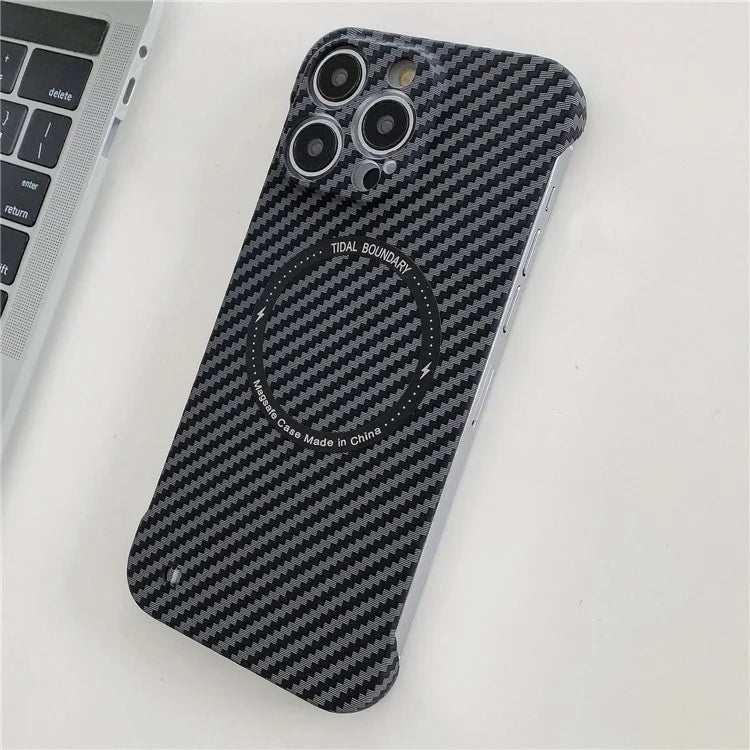 For iPhone 14 Pro Phone Case Slim-fit Frameless PC Phone Shell Compatible with MagSafe+Black