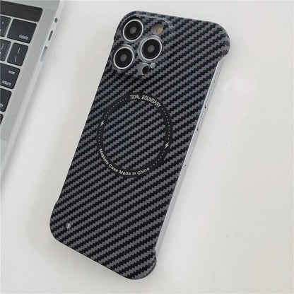 For iPhone 14 Pro Phone Case Slim-fit Frameless PC Phone Shell Compatible with MagSafe+Black
