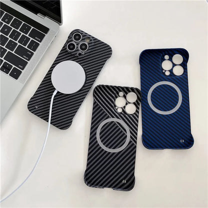 For iPhone 14 Pro Phone Case Slim-fit Frameless PC Phone Shell Compatible with MagSafe+Black