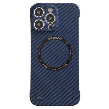 For iPhone 14 Pro Max Anti-scratch Case Frameless PC Phone Back Cover Compatible with Magsafe+Black