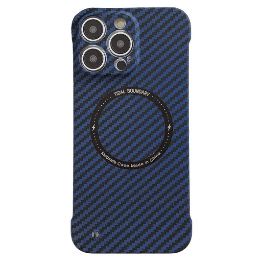 For iPhone 14 Pro Max Anti-scratch Case Frameless PC Phone Back Cover Compatible with Magsafe+Black