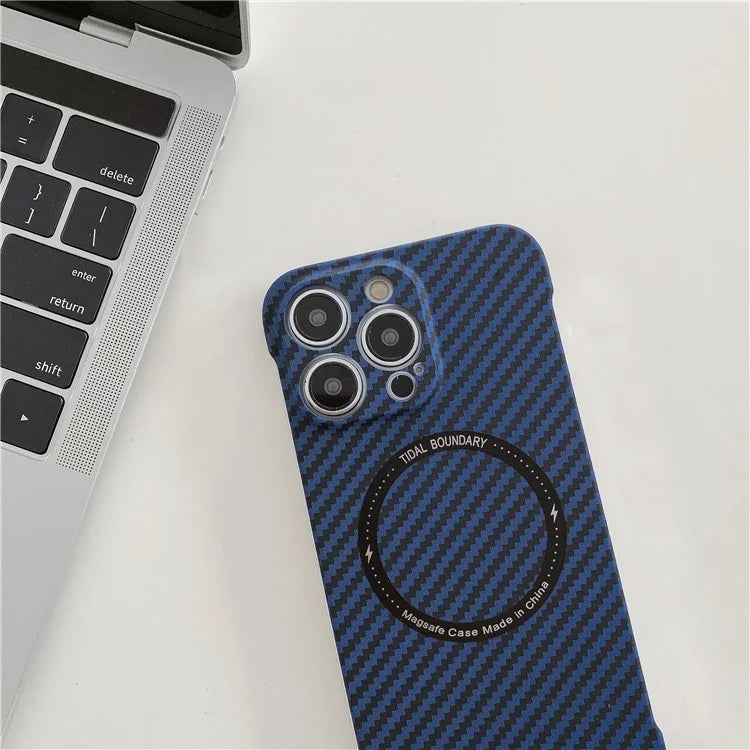 For iPhone 14 Pro Max Anti-scratch Case Frameless PC Phone Back Cover Compatible with Magsafe+Black