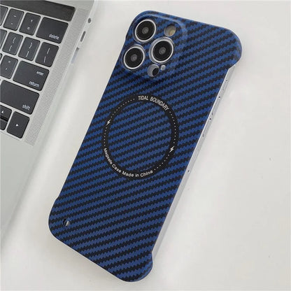 For iPhone 14 Pro Max Anti-scratch Case Frameless PC Phone Back Cover Compatible with Magsafe+Black