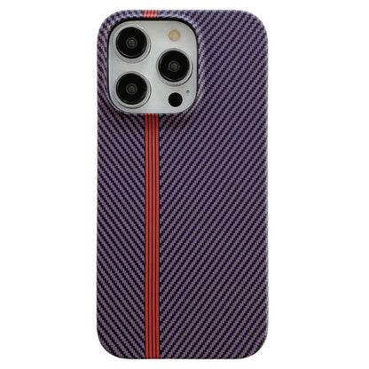 For iPhone 14 Pro Max Phone Case Carbon Fiber Texture Microfiber Lining + PC Incomplete Back Cover