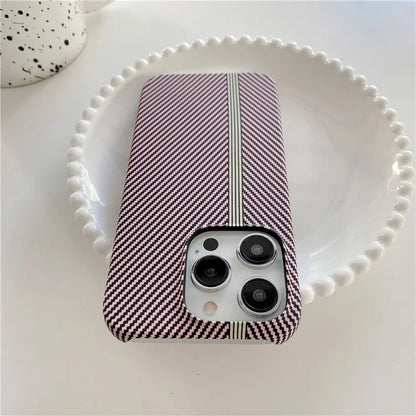 For iPhone 14 Pro Max Phone Case Carbon Fiber Texture Microfiber Lining + PC Incomplete Back Cover