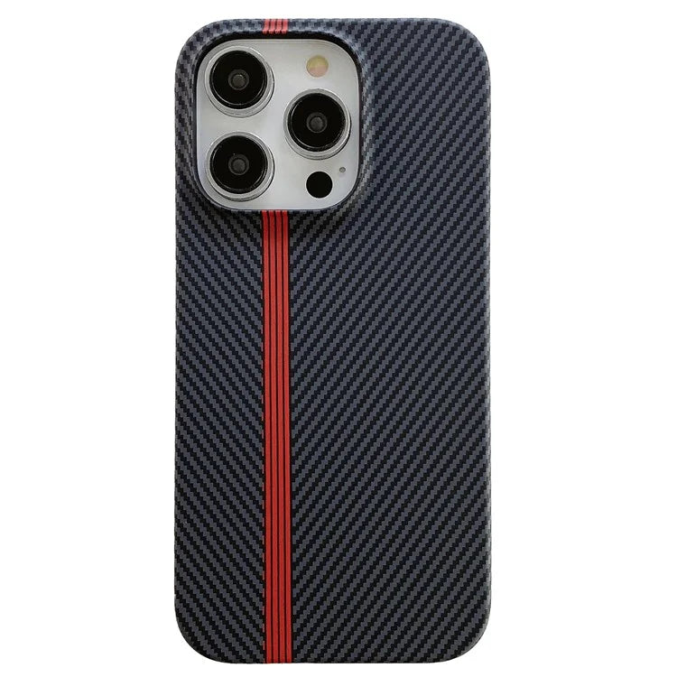For iPhone 14 Pro Incomplete Phone Case Carbon Fiber Texture Microfiber Lining + PC Back Cover
