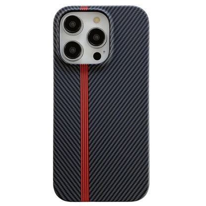 For iPhone 14 Pro Incomplete Phone Case Carbon Fiber Texture Microfiber Lining + PC Back Cover