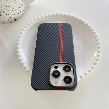For iPhone 14 Pro Incomplete Phone Case Carbon Fiber Texture Microfiber Lining + PC Back Cover
