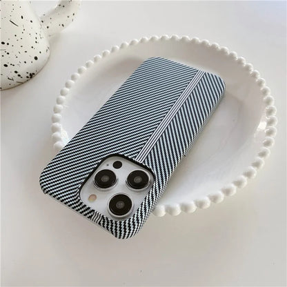 For iPhone 14 Pro Incomplete Phone Case Carbon Fiber Texture Microfiber Lining + PC Back Cover