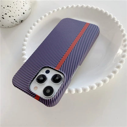 For iPhone 14 Pro Incomplete Phone Case Carbon Fiber Texture Microfiber Lining + PC Back Cover