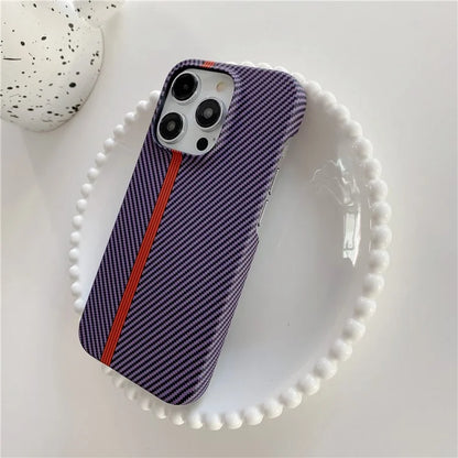 For iPhone 14 Pro Incomplete Phone Case Carbon Fiber Texture Microfiber Lining + PC Back Cover