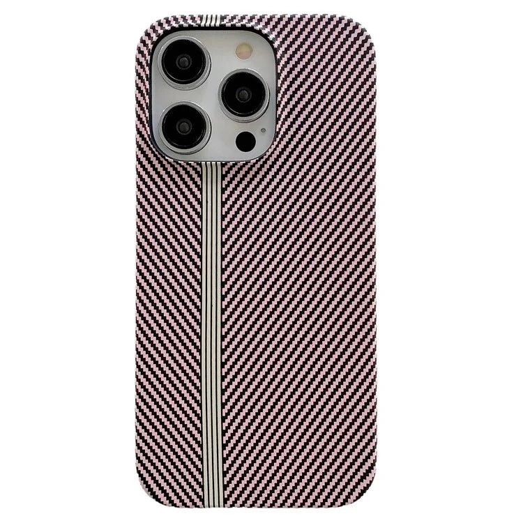 For iPhone 14 Pro Incomplete Phone Case Carbon Fiber Texture Microfiber Lining + PC Back Cover