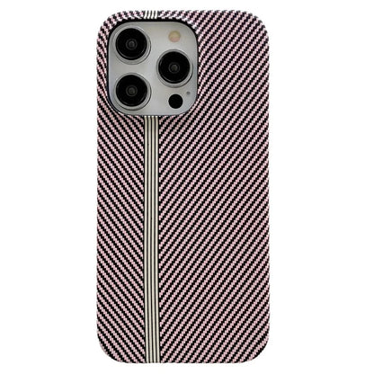 For iPhone 14 Pro Incomplete Phone Case Carbon Fiber Texture Microfiber Lining + PC Back Cover