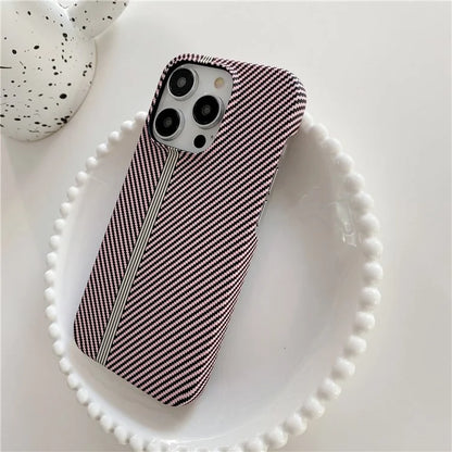 For iPhone 14 Pro Incomplete Phone Case Carbon Fiber Texture Microfiber Lining + PC Back Cover