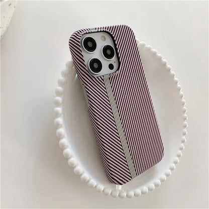 For iPhone 14 Pro Incomplete Phone Case Carbon Fiber Texture Microfiber Lining + PC Back Cover