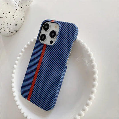 For iPhone 14 Pro Incomplete Phone Case Carbon Fiber Texture Microfiber Lining + PC Back Cover