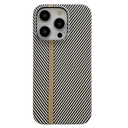 For iPhone 14 Pro Incomplete Phone Case Carbon Fiber Texture Microfiber Lining + PC Back Cover