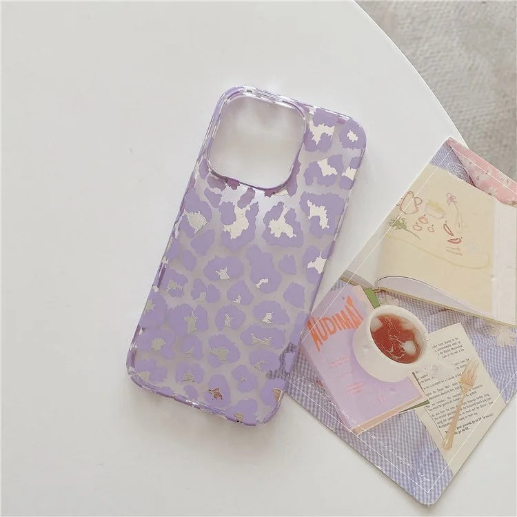 For iPhone 14 Pro Max Case Leopard Pattern Hard PC Water Transfer Printing Cell Phone Cover