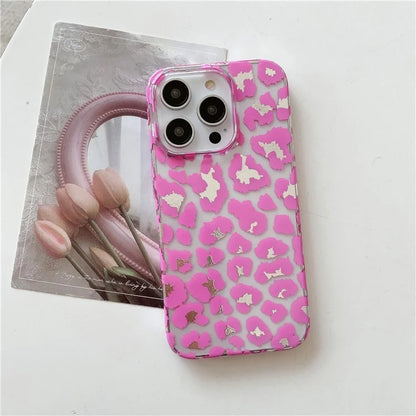 For iPhone 14 Pro Max Case Leopard Pattern Hard PC Water Transfer Printing Cell Phone Cover