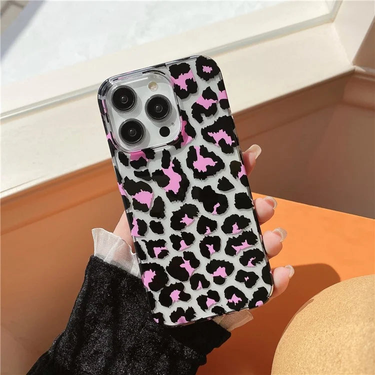 For iPhone 14 Pro Max Case Leopard Pattern Hard PC Water Transfer Printing Cell Phone Cover