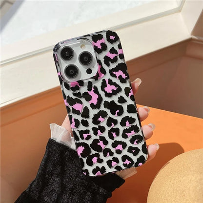 For iPhone 14 Pro Max Case Leopard Pattern Hard PC Water Transfer Printing Cell Phone Cover