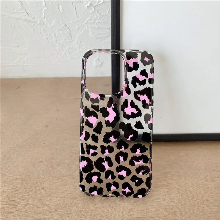 For iPhone 14 Pro Max Case Leopard Pattern Hard PC Water Transfer Printing Cell Phone Cover