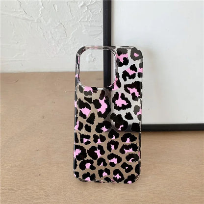 For iPhone 14 Pro Max Case Leopard Pattern Hard PC Water Transfer Printing Cell Phone Cover