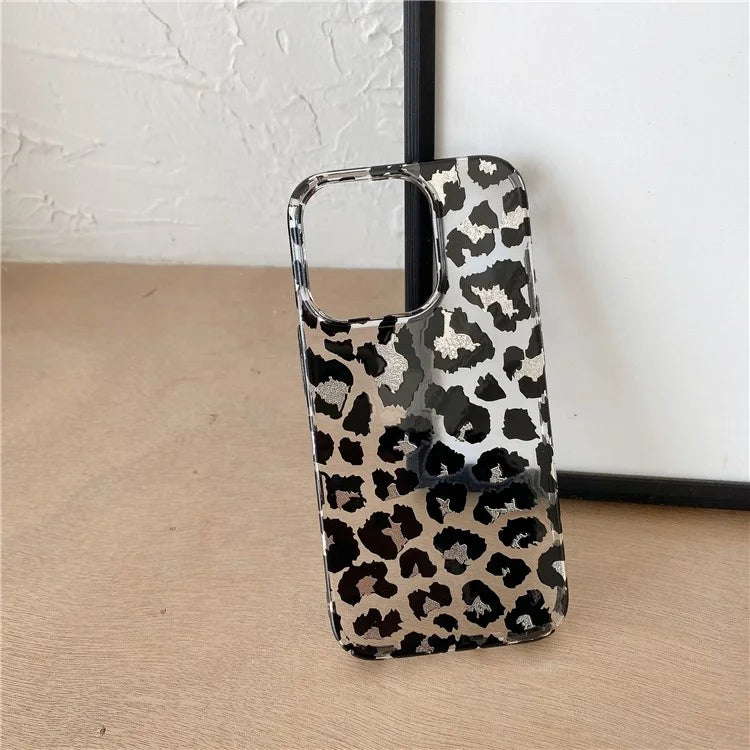 For iPhone 14 Pro Max Case Leopard Pattern Hard PC Water Transfer Printing Cell Phone Cover