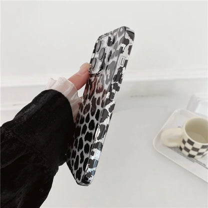 For iPhone 14 Pro Max Case Leopard Pattern Hard PC Water Transfer Printing Cell Phone Cover