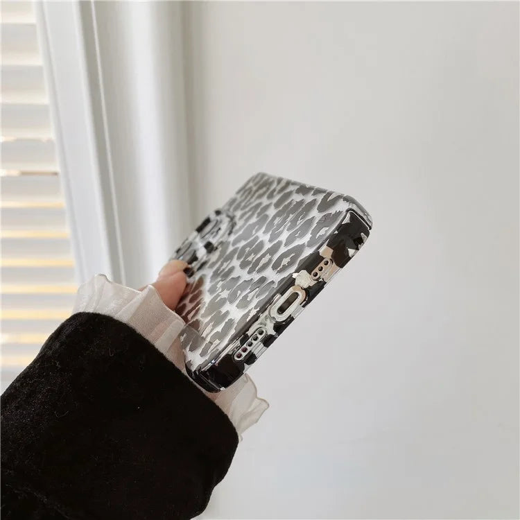 For iPhone 14 Pro Max Case Leopard Pattern Hard PC Water Transfer Printing Cell Phone Cover