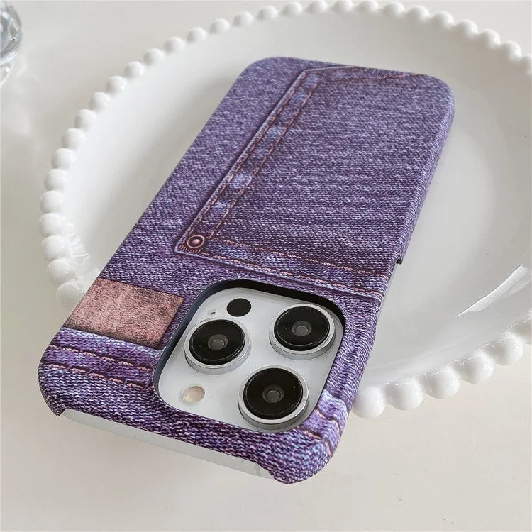 Luminous Jeans Series For iPhone 14 Pro Max Case Hard PC Phone Protective Cover