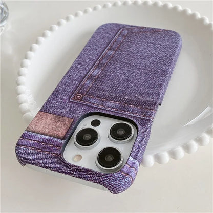 Luminous Jeans Series For iPhone 14 Pro Max Case Hard PC Phone Protective Cover