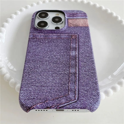 Luminous Jeans Series For iPhone 14 Pro Max Case Hard PC Phone Protective Cover