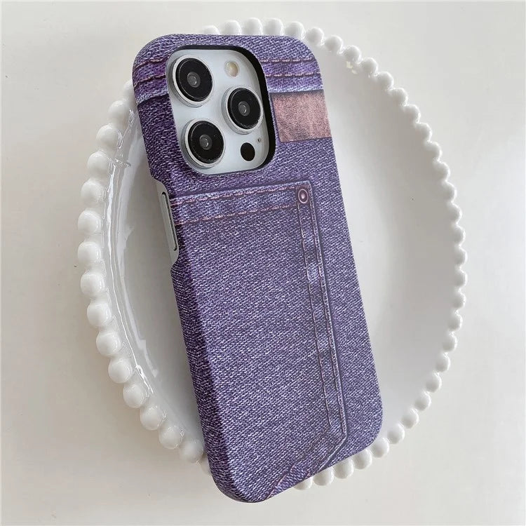 Luminous Jeans Series For iPhone 14 Pro Max Case Hard PC Phone Protective Cover