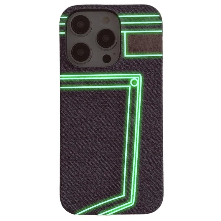 Luminous Jeans Series For iPhone 14 Pro Max Case Hard PC Phone Protective Cover