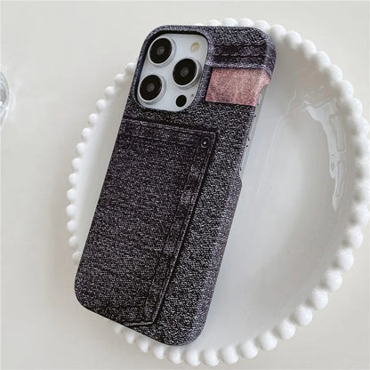 Luminous Jeans Series For iPhone 14 Pro Max Case Hard PC Phone Protective Cover