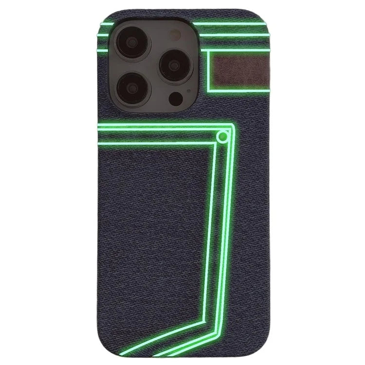 Luminous Jeans Series For iPhone 14 Pro Max Case Hard PC Phone Protective Cover
